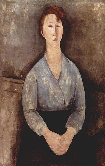 Amedeo Modigliani Sitzende Frau mit blauer Bluse